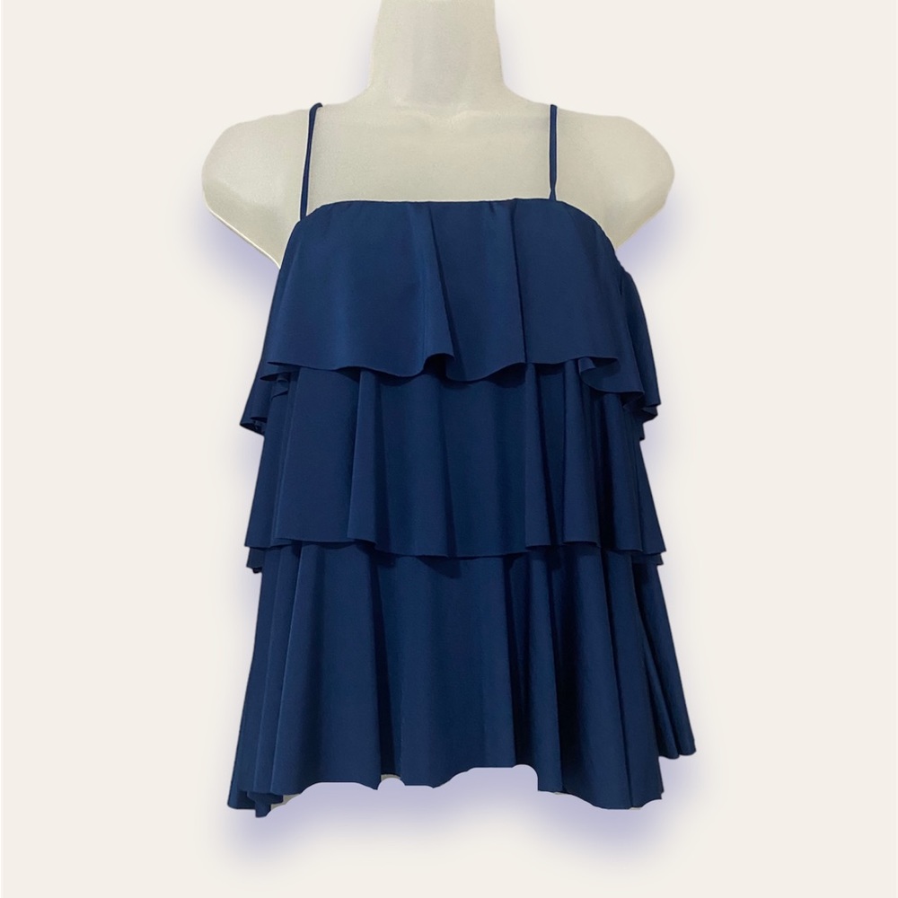 Y2K - Blue Sapphire Frills Blouse